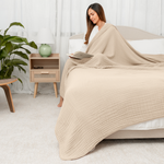 Comfy Cubs - Muslin Blanket for Adults, 6-Layer Bedding by Comfy Cubs - Sand / King: 108" x 90" by Comfy Cubs at Everetts Place
