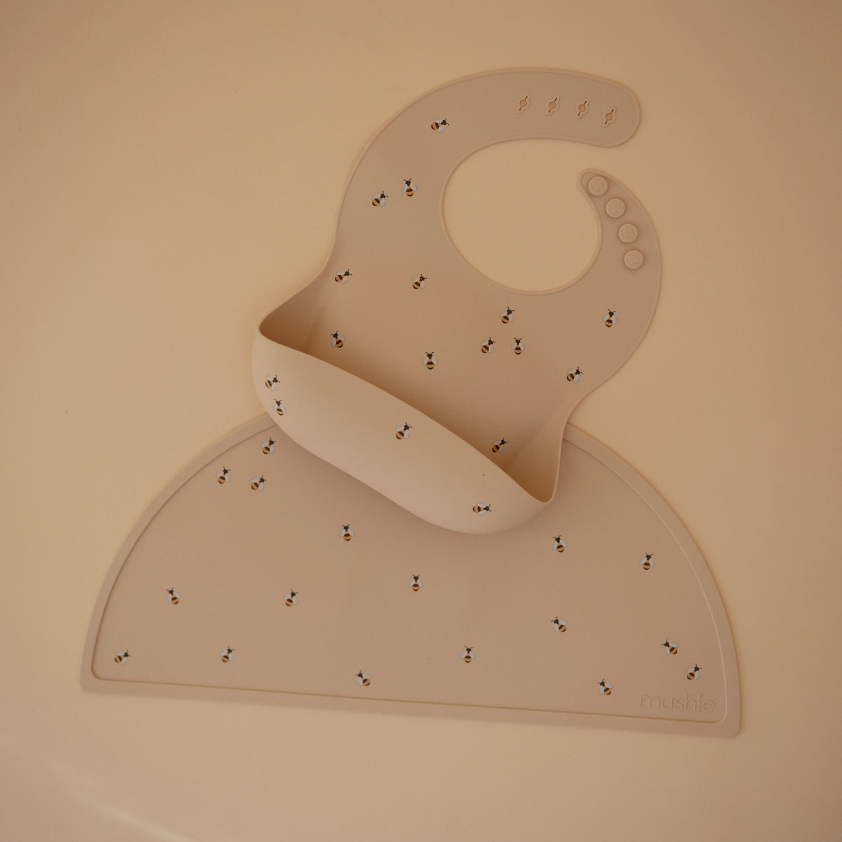 Mushie silicone placemat for baby & toddler feeding, non-slip, easy clean.