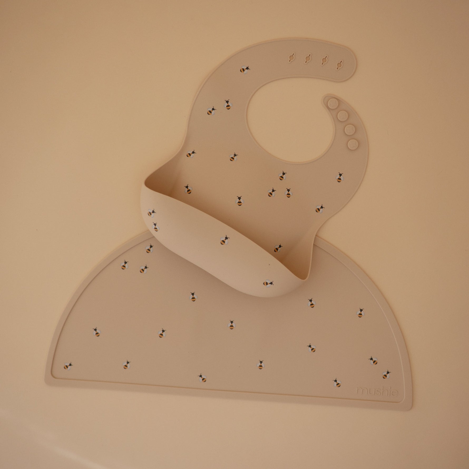 Mushie silicone placemat for baby & toddler feeding, non-slip, easy clean.