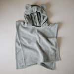 Mushie organic baby Bear Poncho Towel, soft hooded bath wrap.