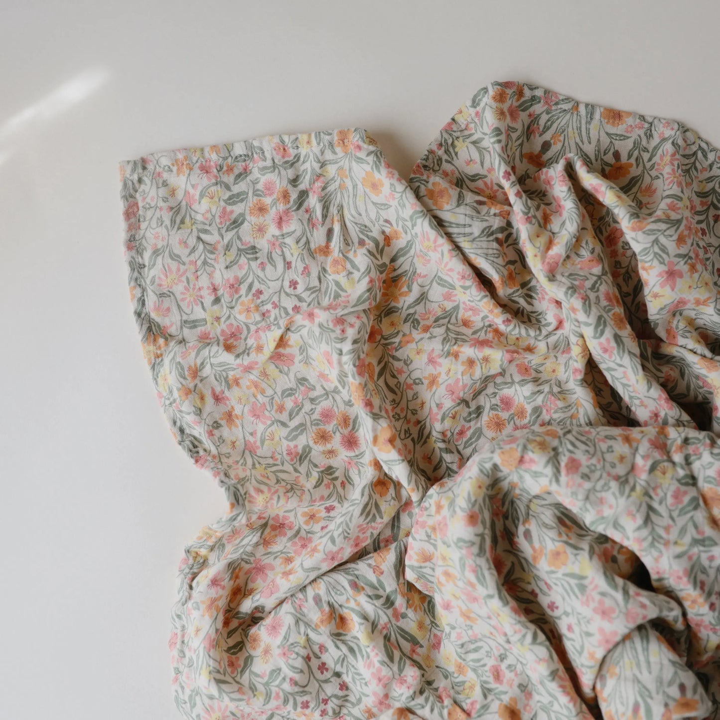 Organic Cotton Muslin Swaddle Blanket for Baby Cuddling and Nursing Mushie