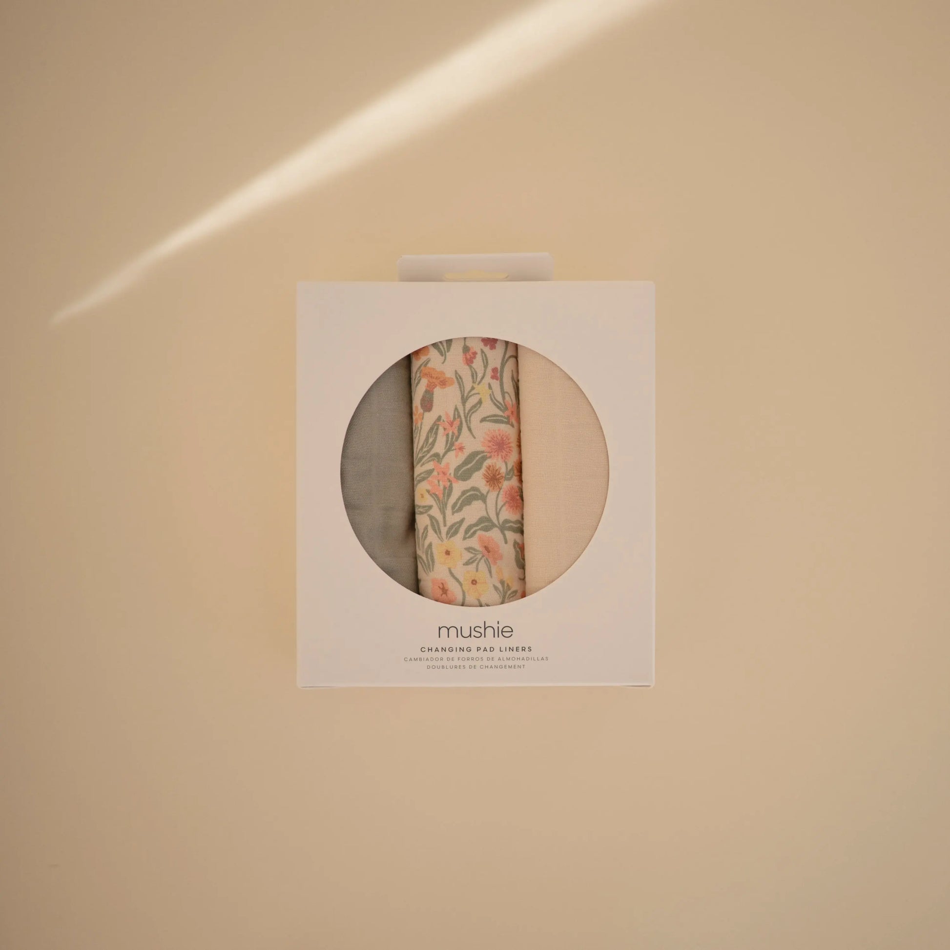 Mushie Organic Cotton Changing Pad Liners with Water Repellent Layer and Bamboo Blend Mushie