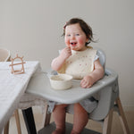 Silicone Baby Bib, Polka Dot Print by Mushie