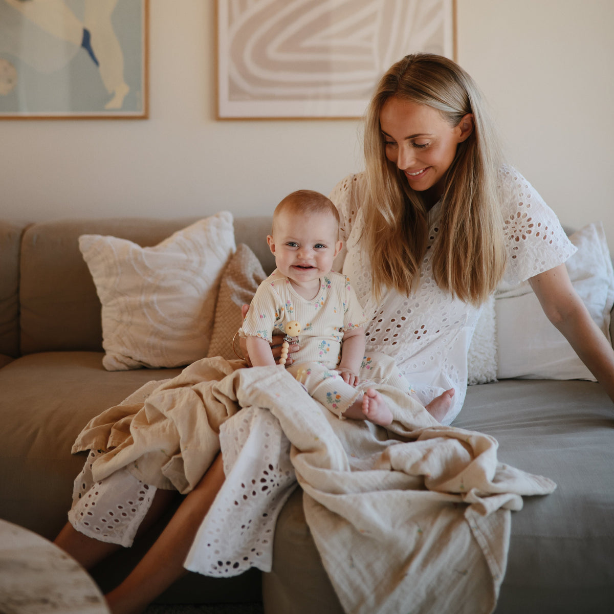 Organic Cotton Muslin Swaddle Blanket by Mushie