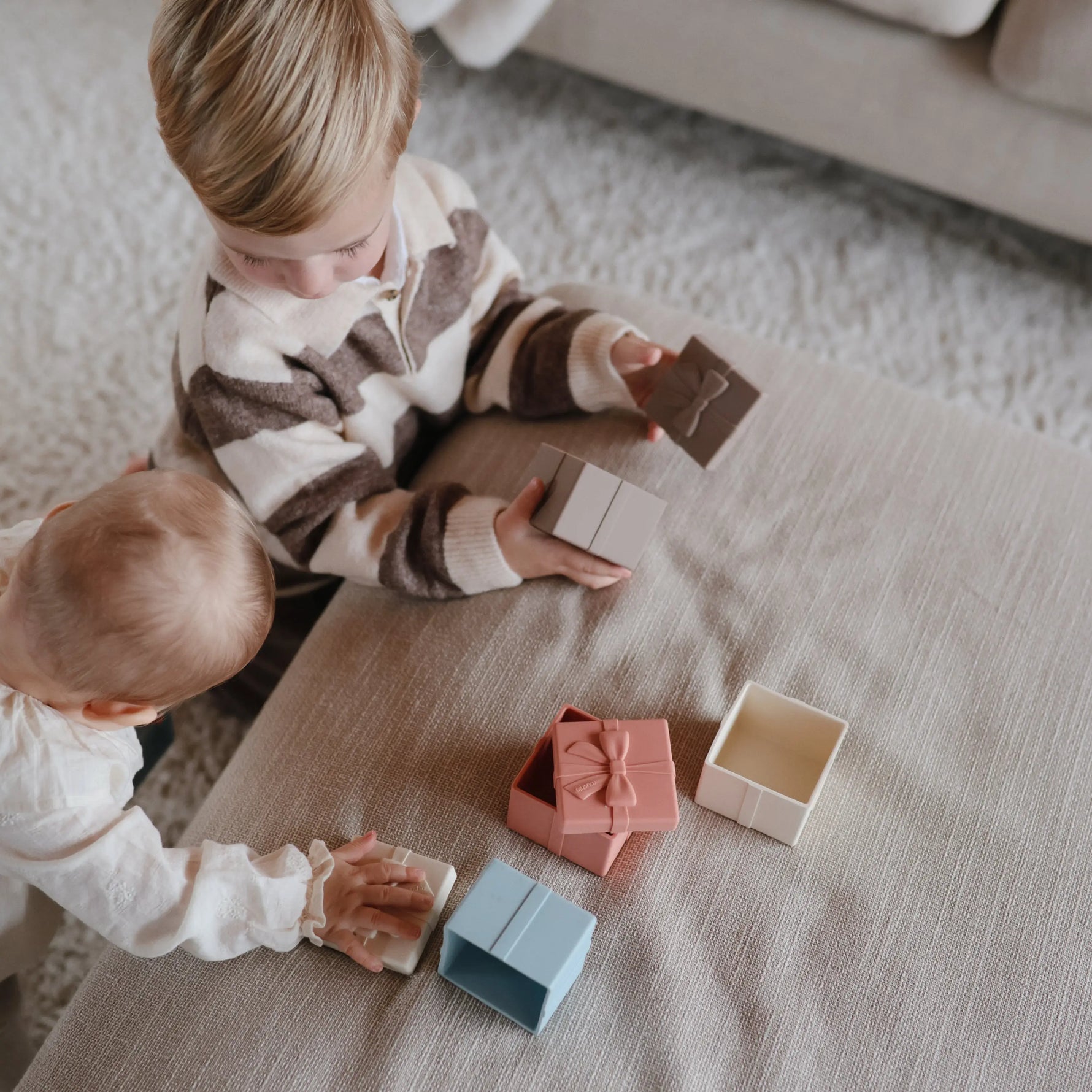 Mushie Mix And Match Present Toy Silicone Gift Box Set For Creative Play - Baby & Toddler > Baby Toys & Activity Equipment > Sorting & Stacking Toys Mix and Match Toy
