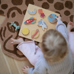 Mushie Wooden Space Puzzle for Kids with Eight Colorful Pieces and Smooth Edges - Toys & Games > Puzzles > Wooden & Pegged Puzzles Wooden Puzzle