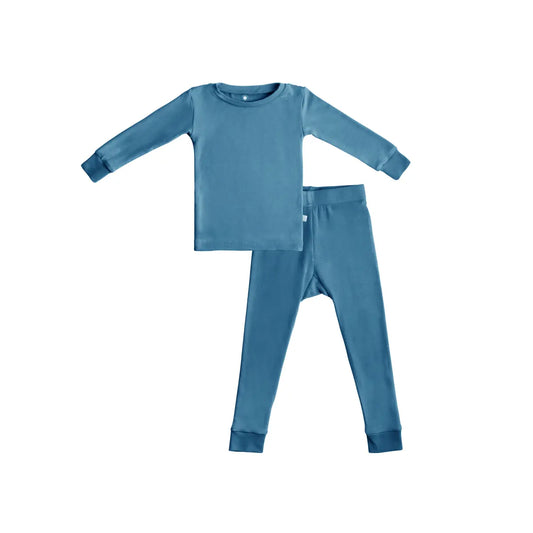 Toddler Kids Bamboo Pajamas Ocean Blue Ultra Soft Breathable LuxeWeave Fabric.