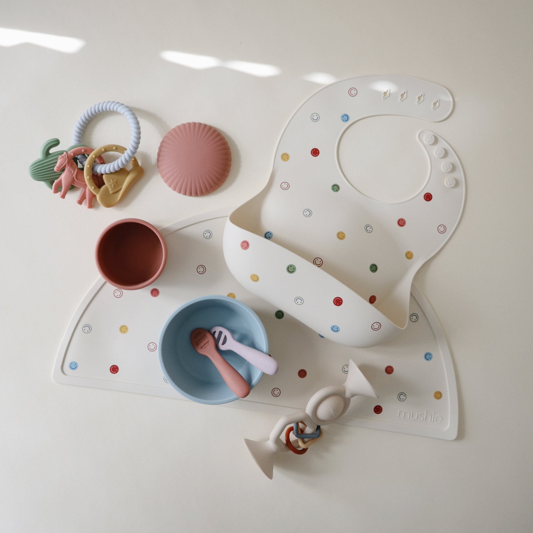 Silicone Baby Bib, Polka Dot Print by Mushie