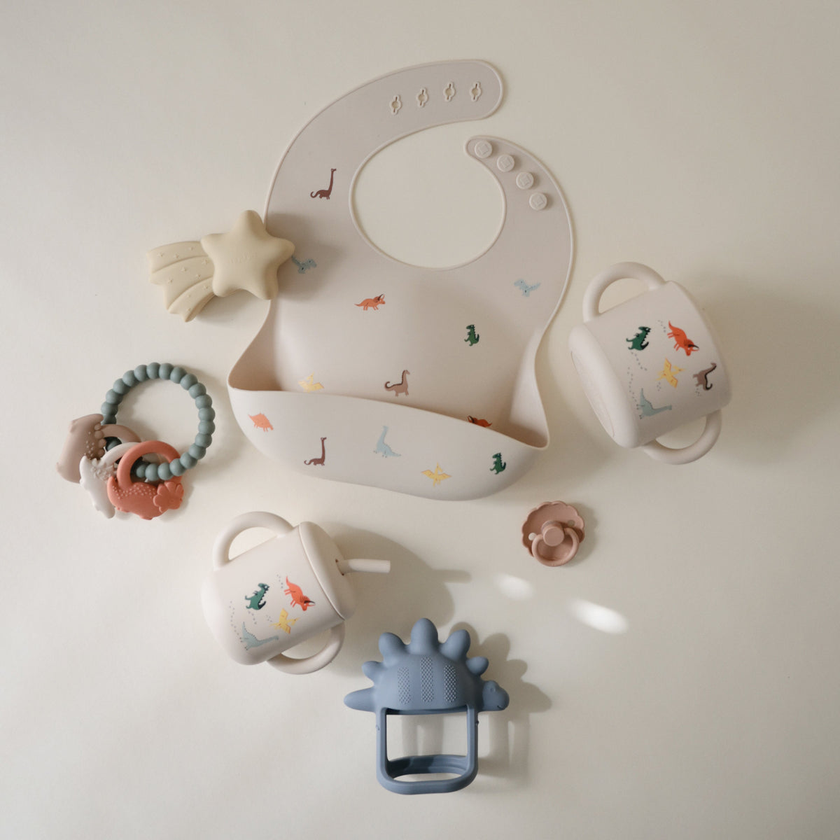 Silicone Baby Bib, Polka Dot Print by Mushie