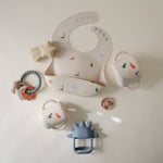 Silicone Baby Bib, Polka Dot Print by Mushie