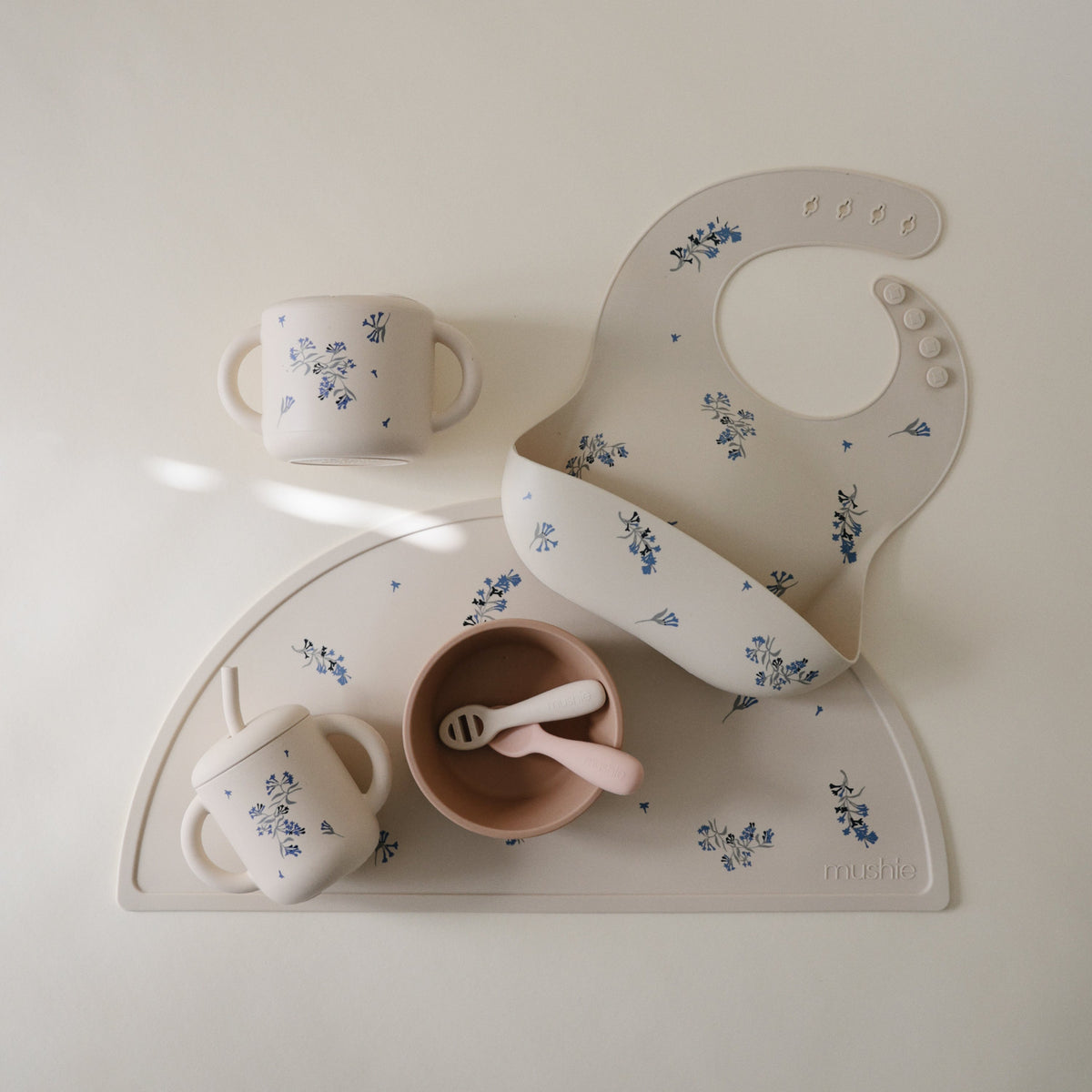 Silicone Baby Bib, Polka Dot Print by Mushie