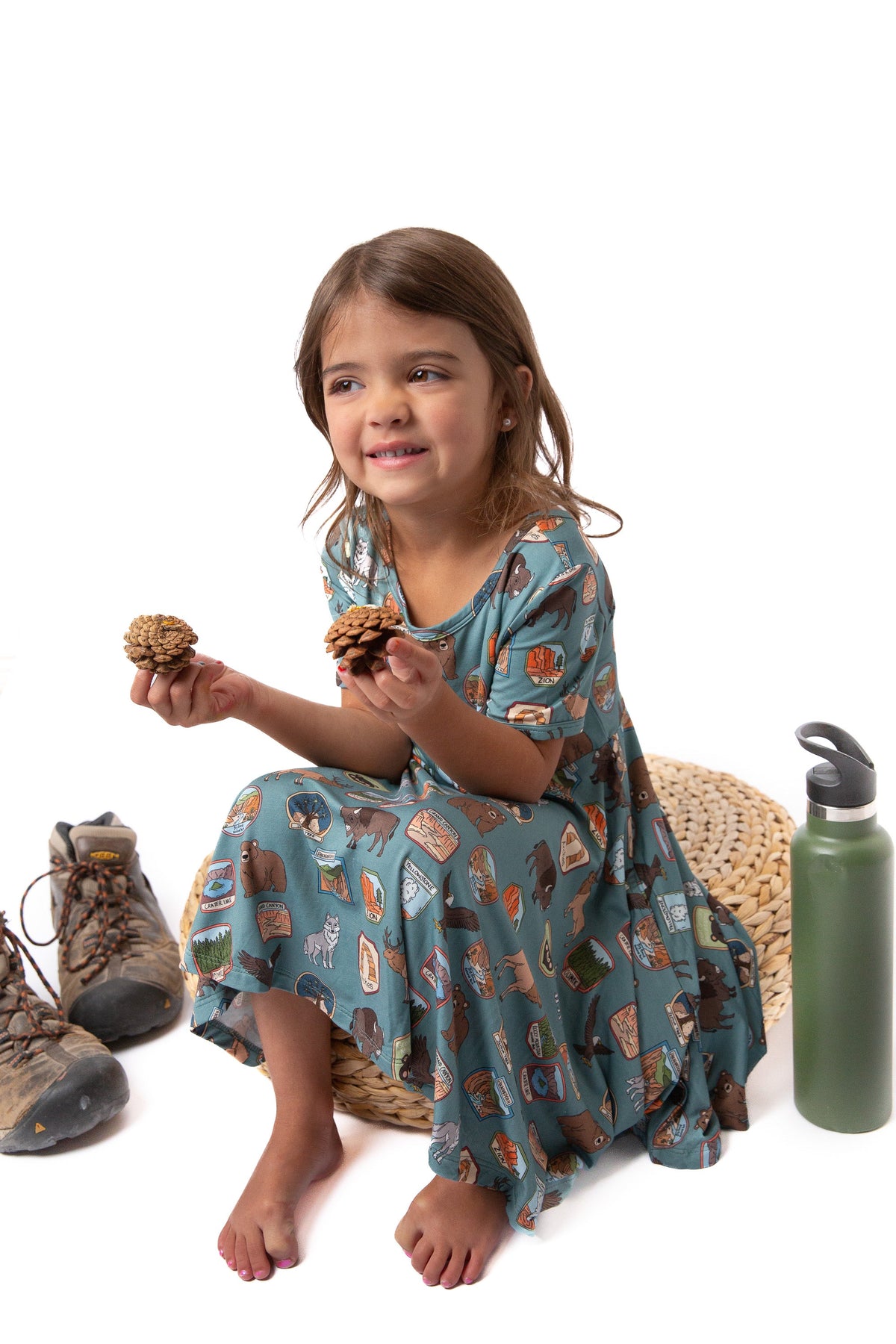 My First National Parks Adventure Girls Dress | Nature Print Dress Sizes 2-6 by Rayn’s Tiny Stitches