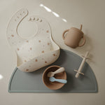 Silicone Baby Bib, Polka Dot Print by Mushie