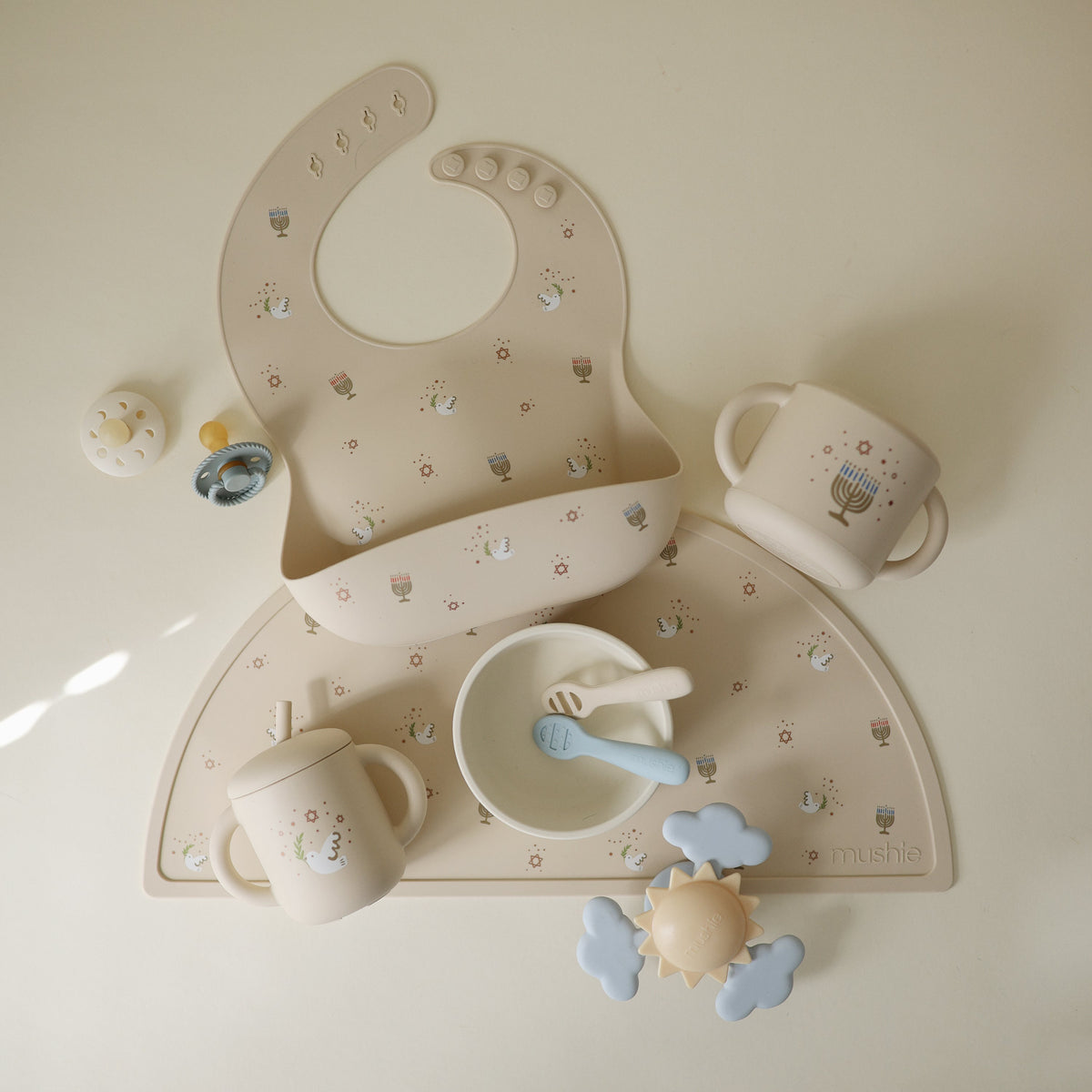 Silicone Baby Bib, Polka Dot Print by Mushie