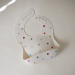 Silicone Baby Bib, Polka Dot Print by Mushie