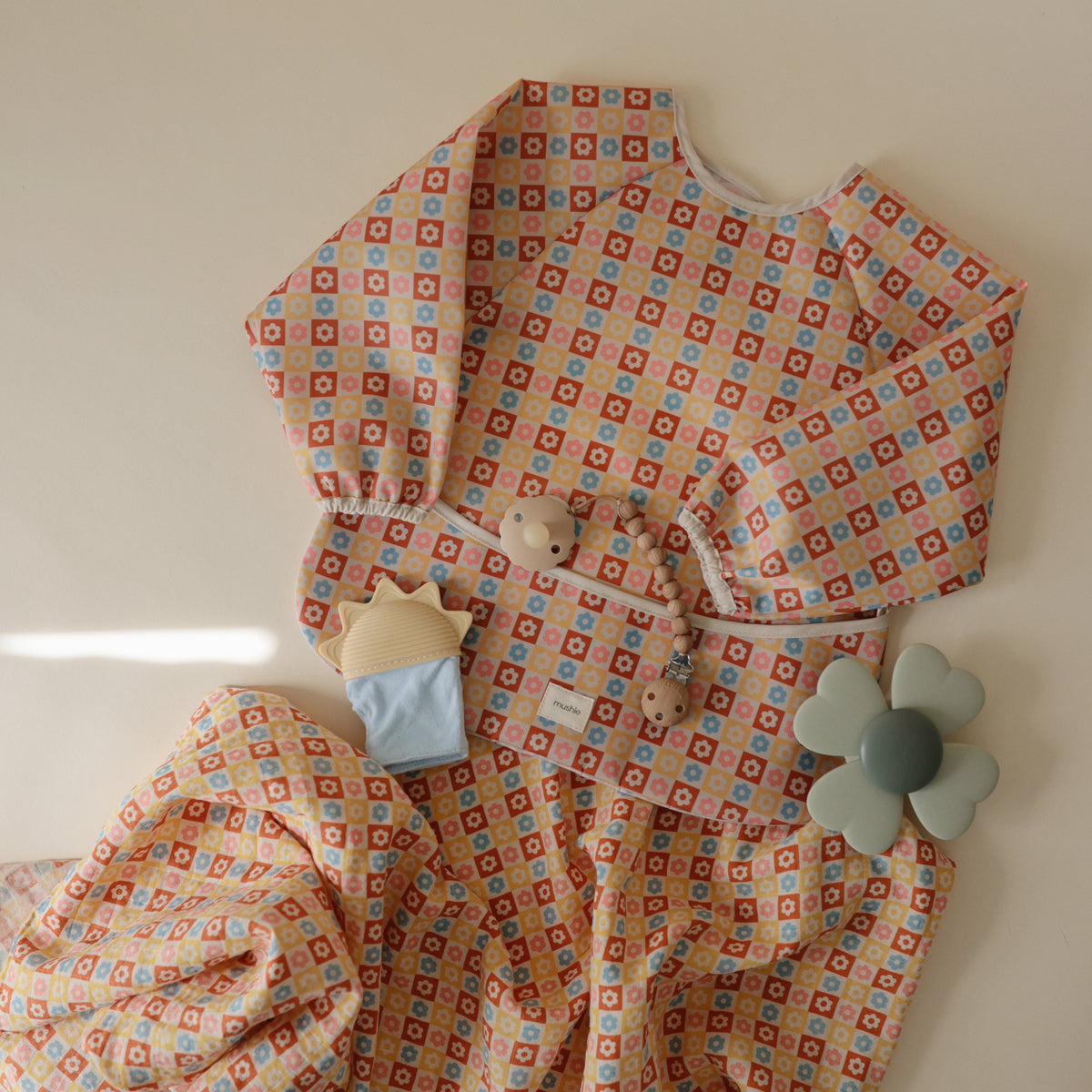 Mushie organic cotton muslin baby swaddle blanket