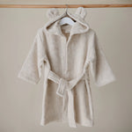Mushie Organic Cotton Bear Robe for Kids with Cute Hood and Ears - Apparel & Accessories > Clothing > Sleepwear & Loungewear > Robes Hooded Towel