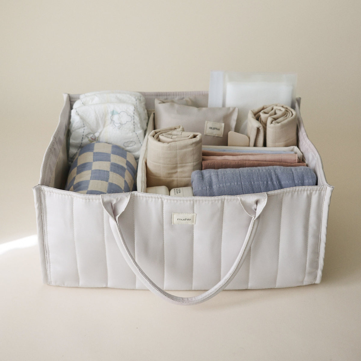 Versatile Quilted Diaper Caddy - Nursery Organizer by Mushie