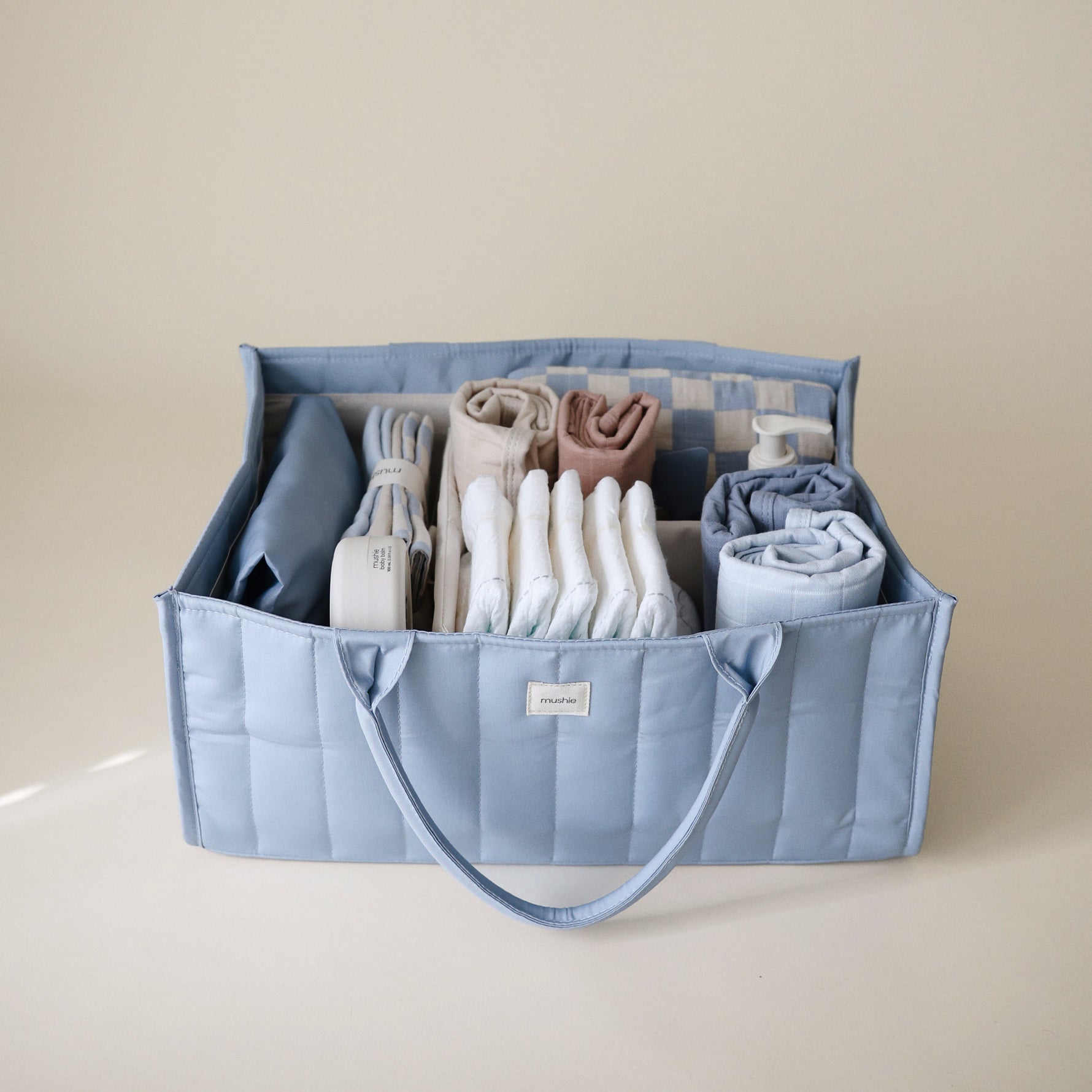 Versatile Quilted Diaper Caddy - Nursery Organizer by Mushie