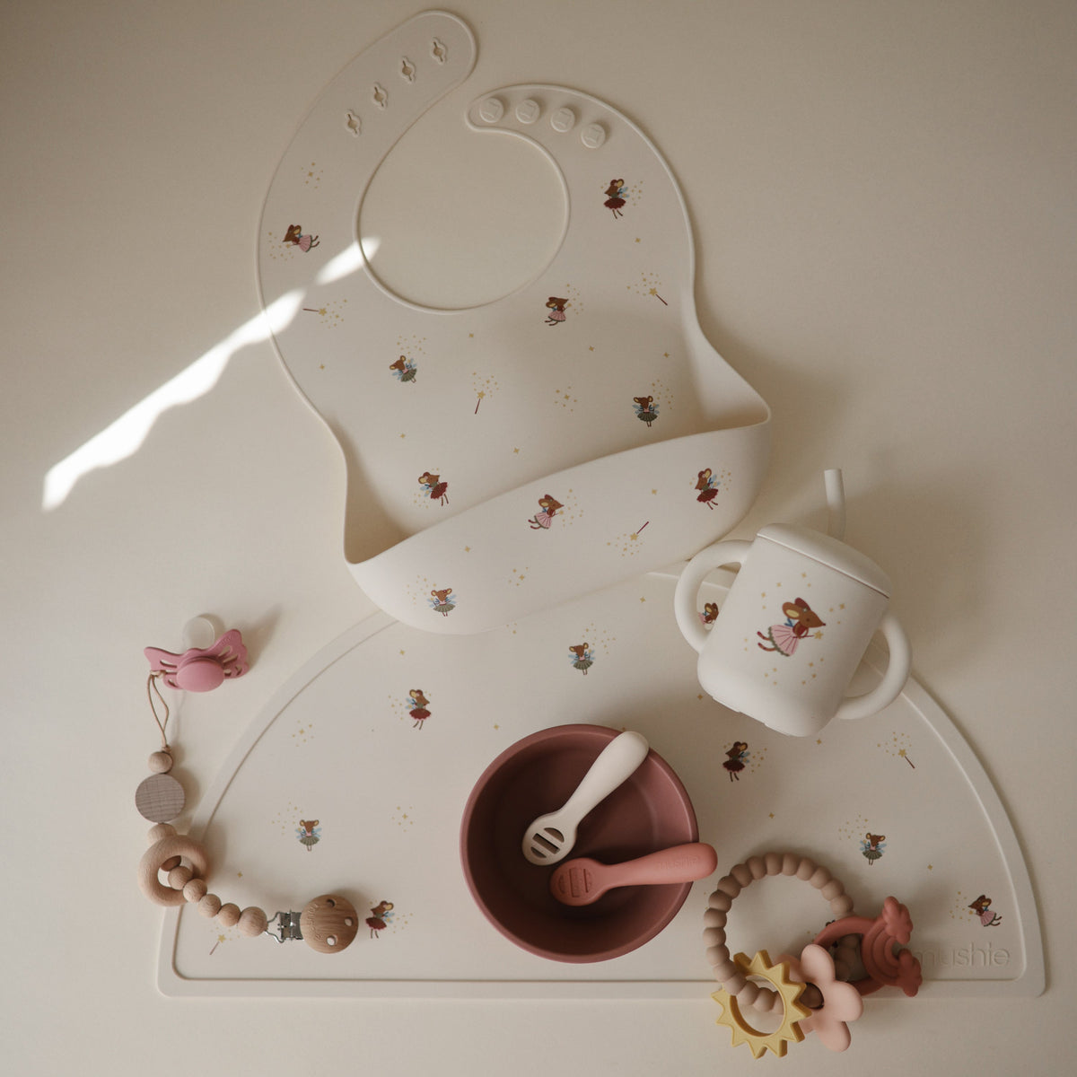 Silicone Baby Bib, Polka Dot Print by Mushie