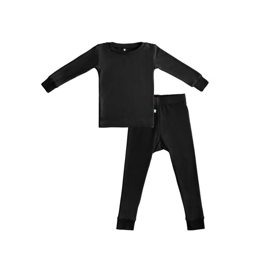 Toddler Kids Bamboo Pajamas Midnight Black Ultra Soft Viscose LuxeWeave Fabric.