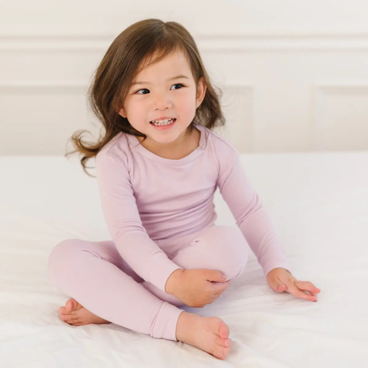 Toddler Kids Bamboo Pajamas Blush Ultra Soft LuxeWeave Fabric.