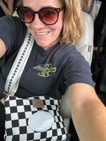 Wipes Clutch Black Check Diaper Wet Bag With Adjustable Lanyard The Good Village Cloth Co. 