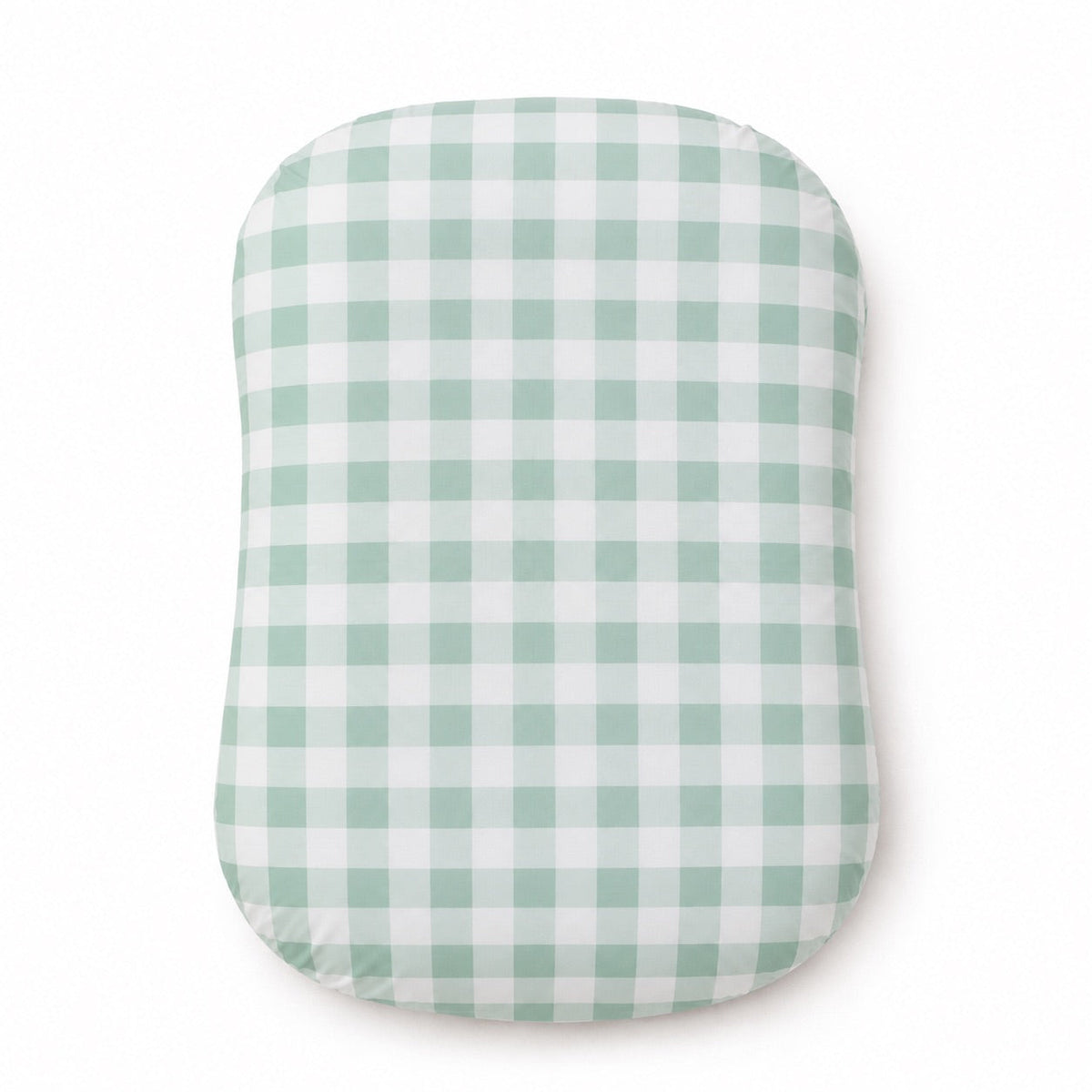 Light Green Checkered Baby Lounger Cover by Little Mae & Co