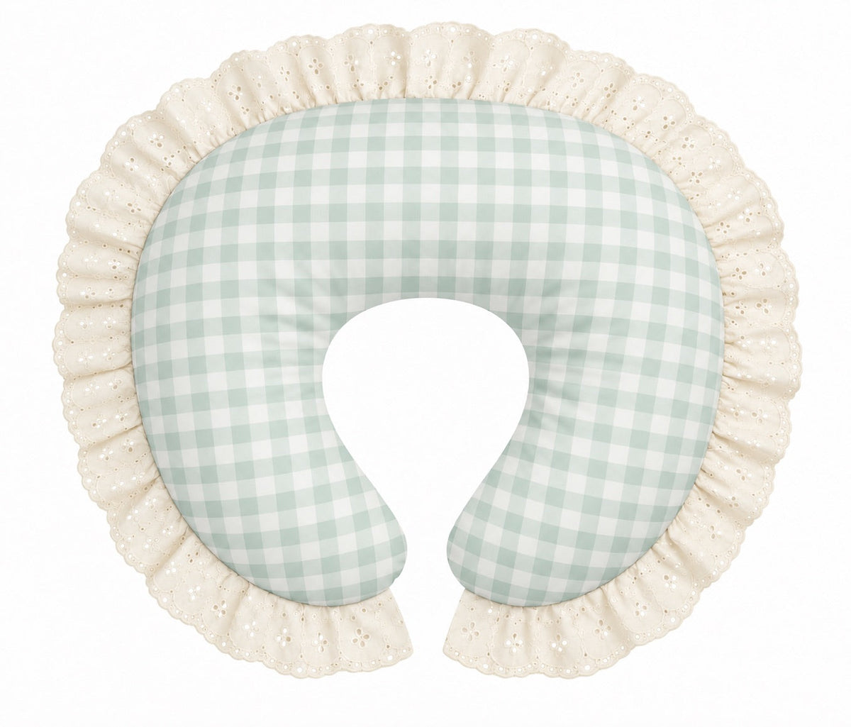Ivory Eyelet Ruffle Original Nursing Pillow Cover by Little Mae & Co