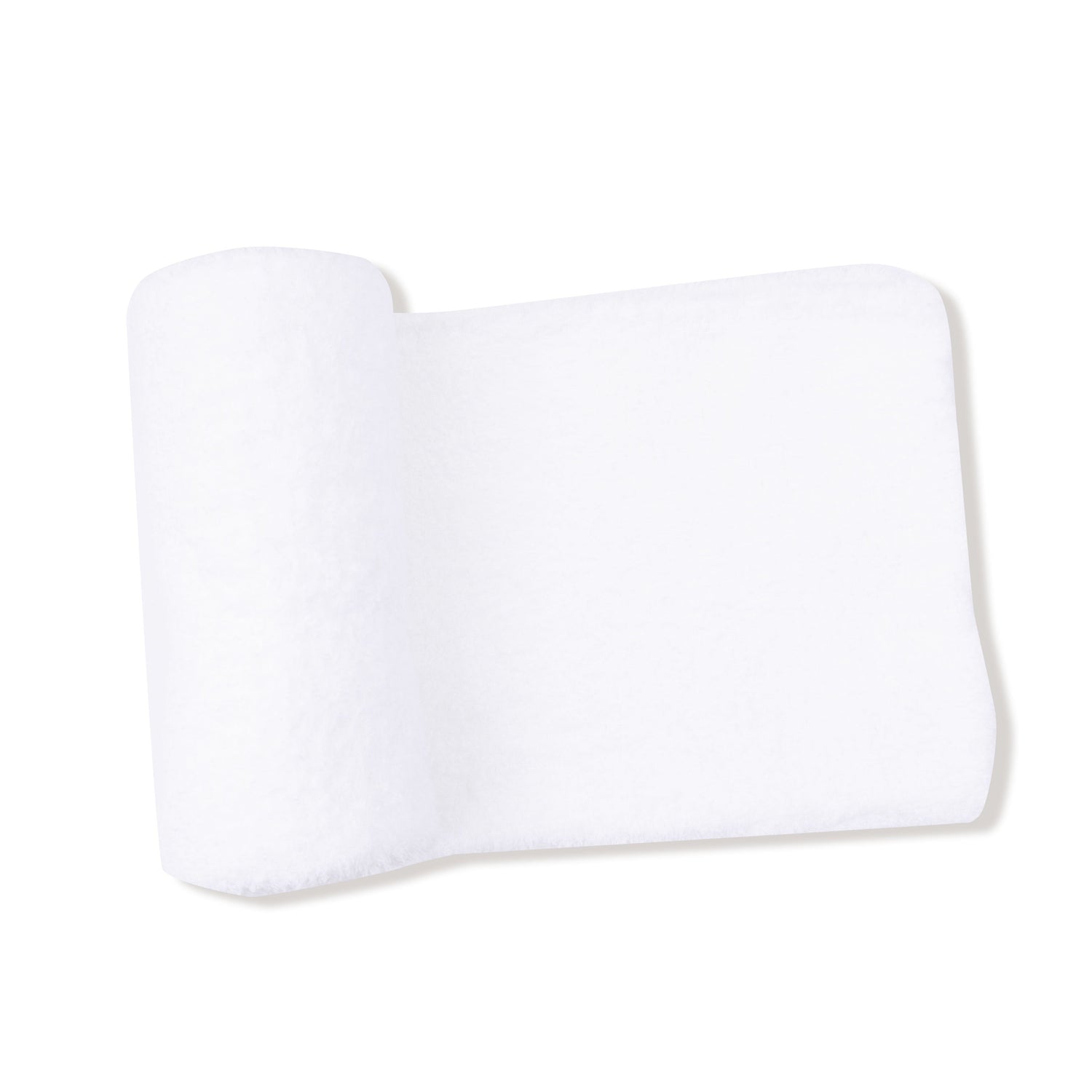 White chenille stroller blanket, a soft square blanket in a classic solid white color