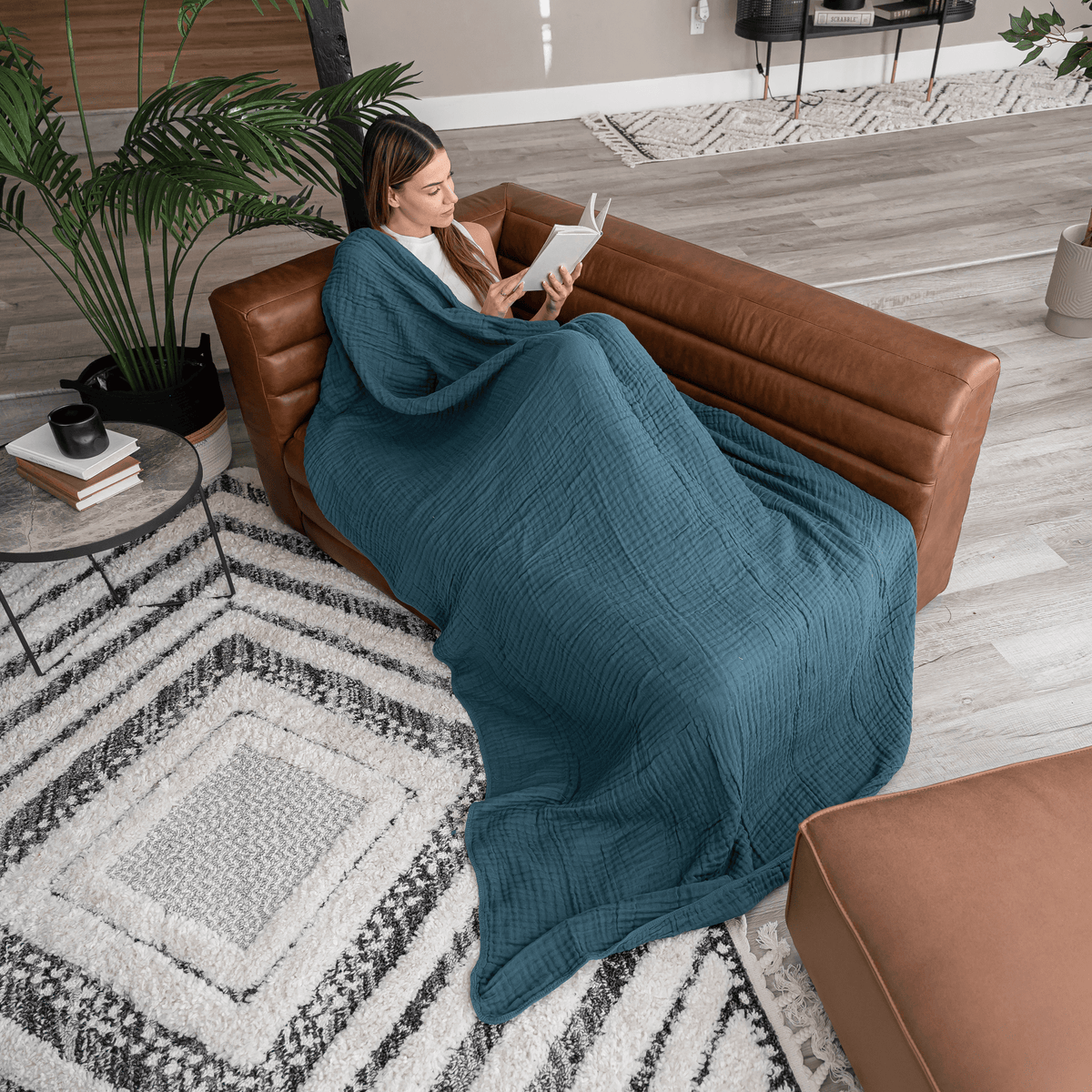 Comfy Cubs - Muslin Blanket for Adults, 6-Layer Bedding by Comfy Cubs - Sand / King: 108" x 90" by Comfy Cubs at Everetts Place