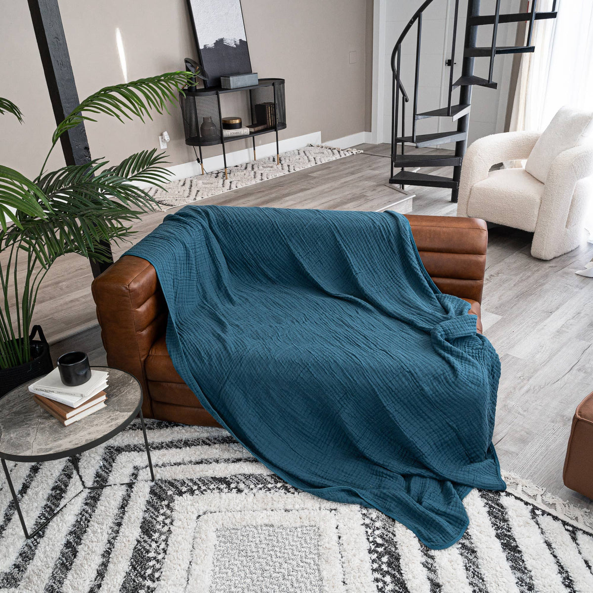 Comfy Cubs - Muslin Blanket for Adults, 6-Layer Bedding by Comfy Cubs - Neptune / Throw: 50" x 60" by Comfy Cubs at Everetts Place
