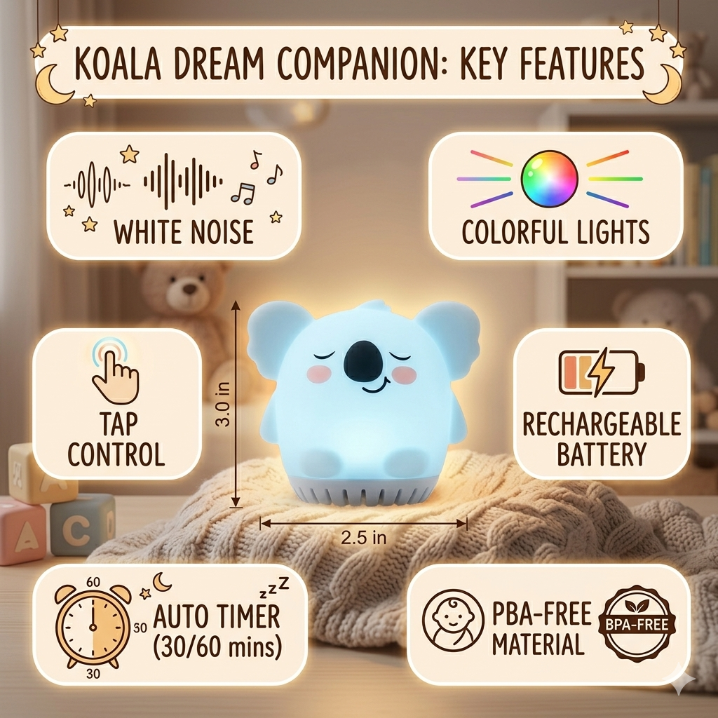 Sleeping Pal mini sound machine with night light for kids.