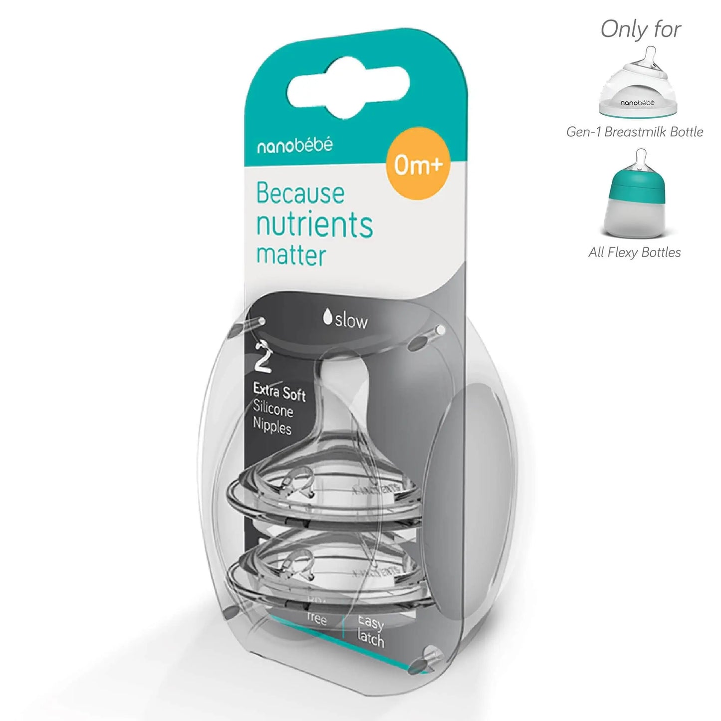 Silicone Anti-Colic Baby Bottle Nipples Nanobébé