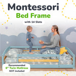 Twin Size Montessori-Inspired Floor Bed with Safety Guardrails for Kids by Ocodile.com