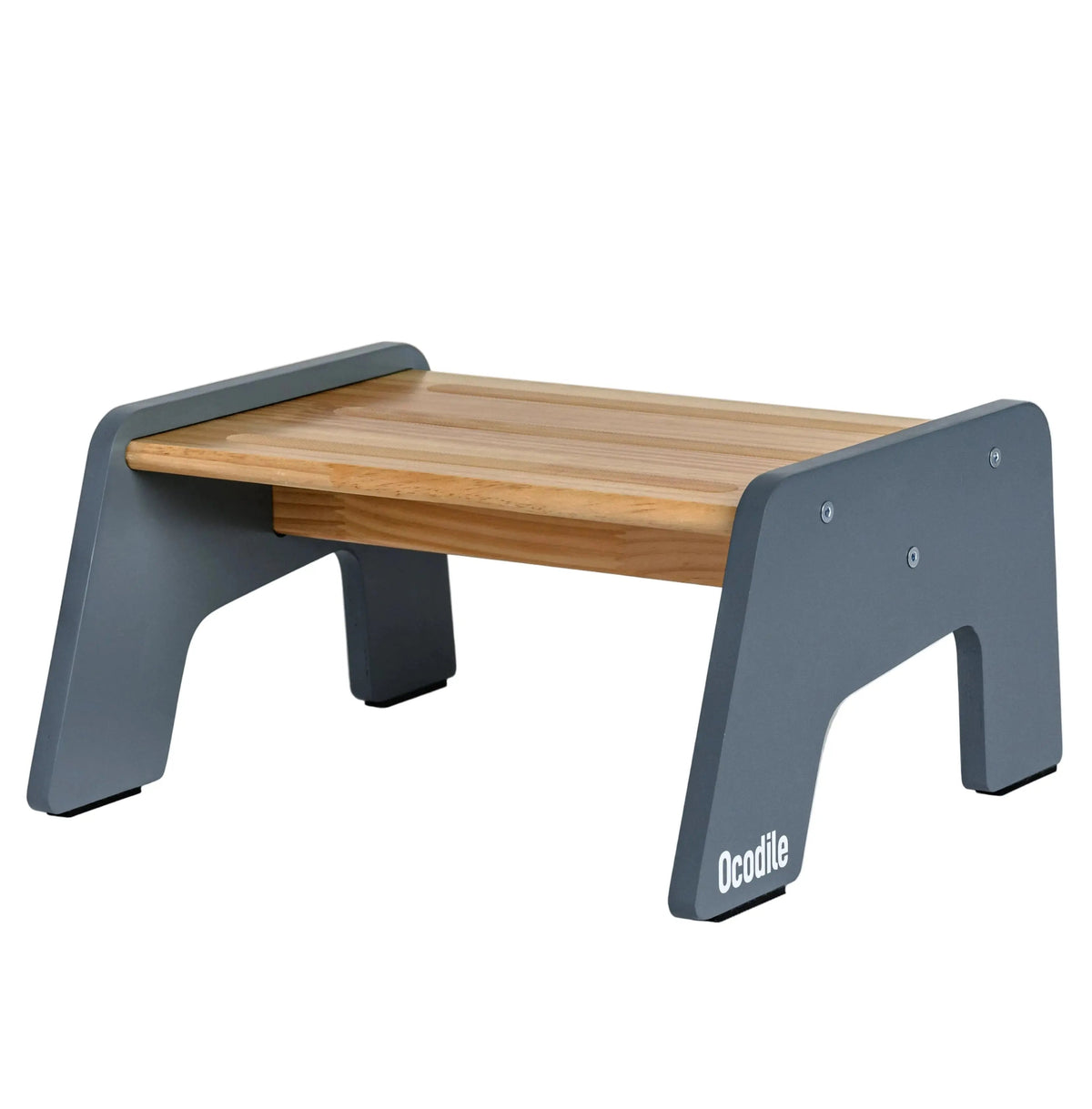 Organic 1-Step Wooden Stool for Kids - Ocodile.com Gray