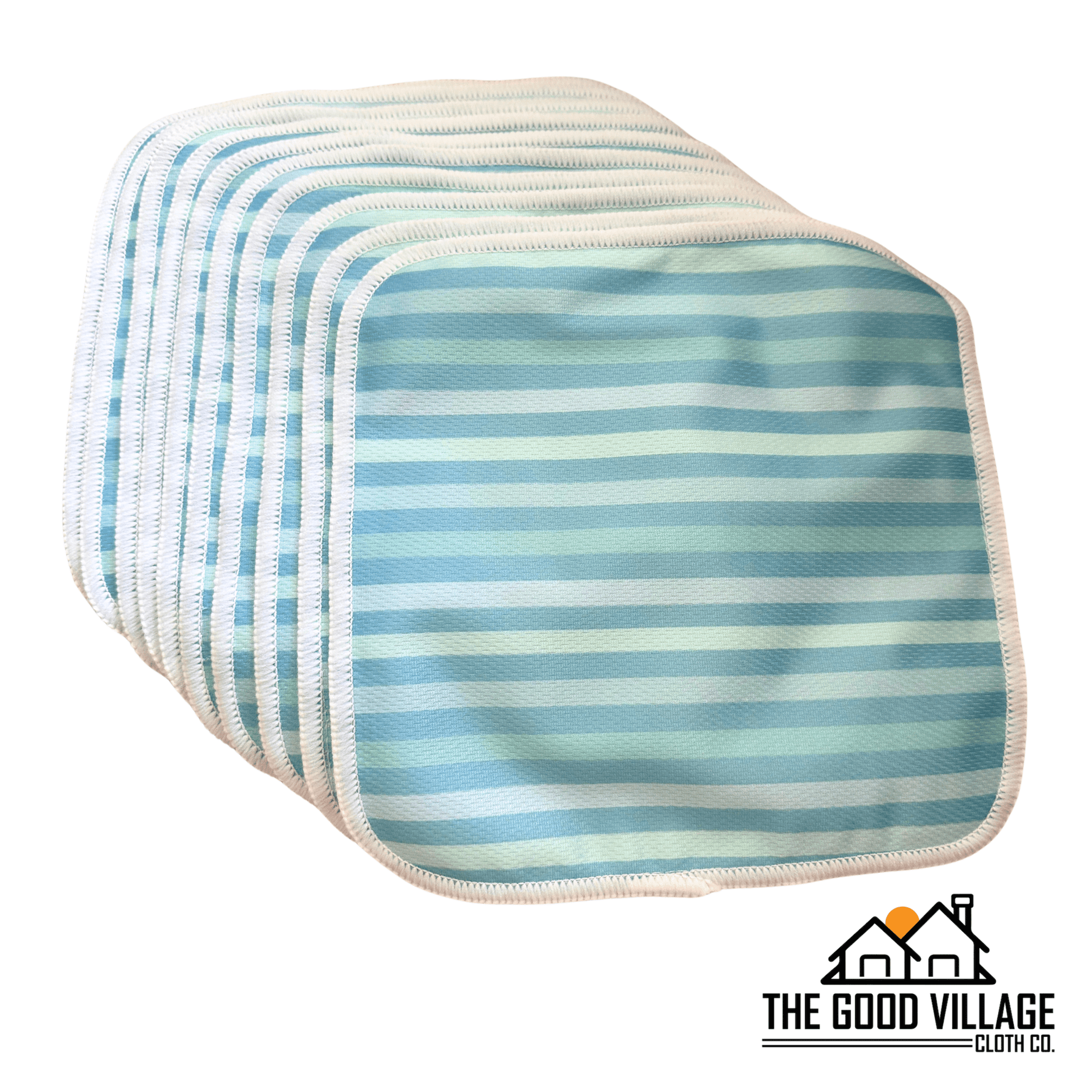 The Good Village Cloth Co. 10 - Pack Durable Bamboo Cloth Wipes – Off with Water - Resistant AWJ | Breezy Bands -