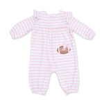 Football Dot and Stripe - Ruffle Sleeve Snap Romper by Angel Dear