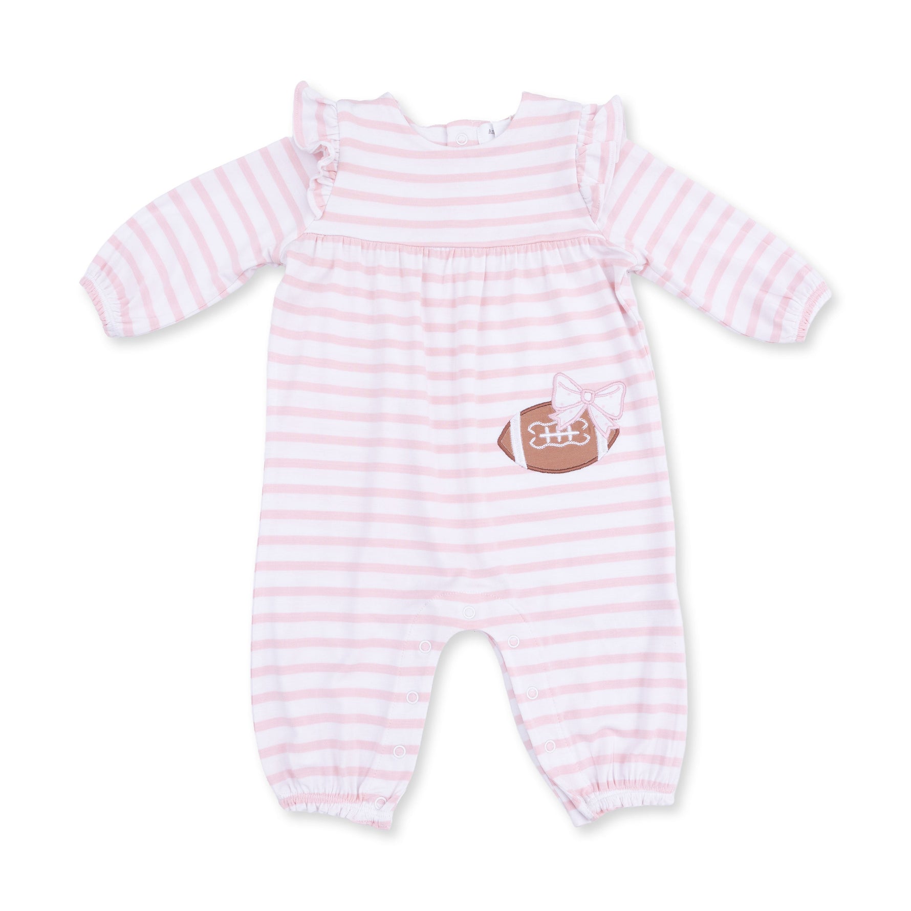 Football Dot and Stripe - Ruffle Sleeve Snap Romper by Angel Dear