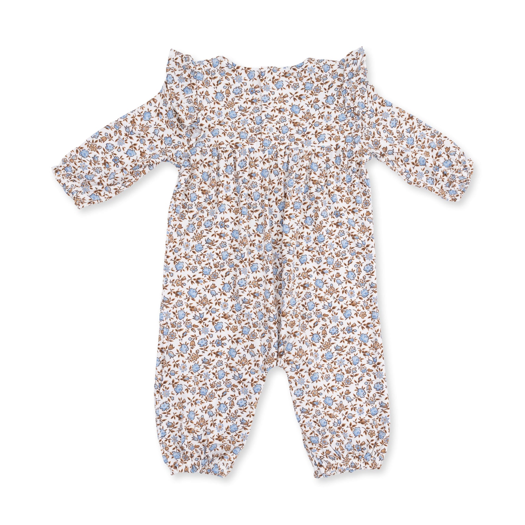 Hazel Floral - Ruffle Sleeve Snap Romper by Angel Dear