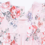 Painterly Rose Bouquets - Ruffle Sleeve Snap Romper by Angel Dear