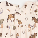 Pretty Equestrian - Ruffle Sleeve Snap Romper by Angel Dear