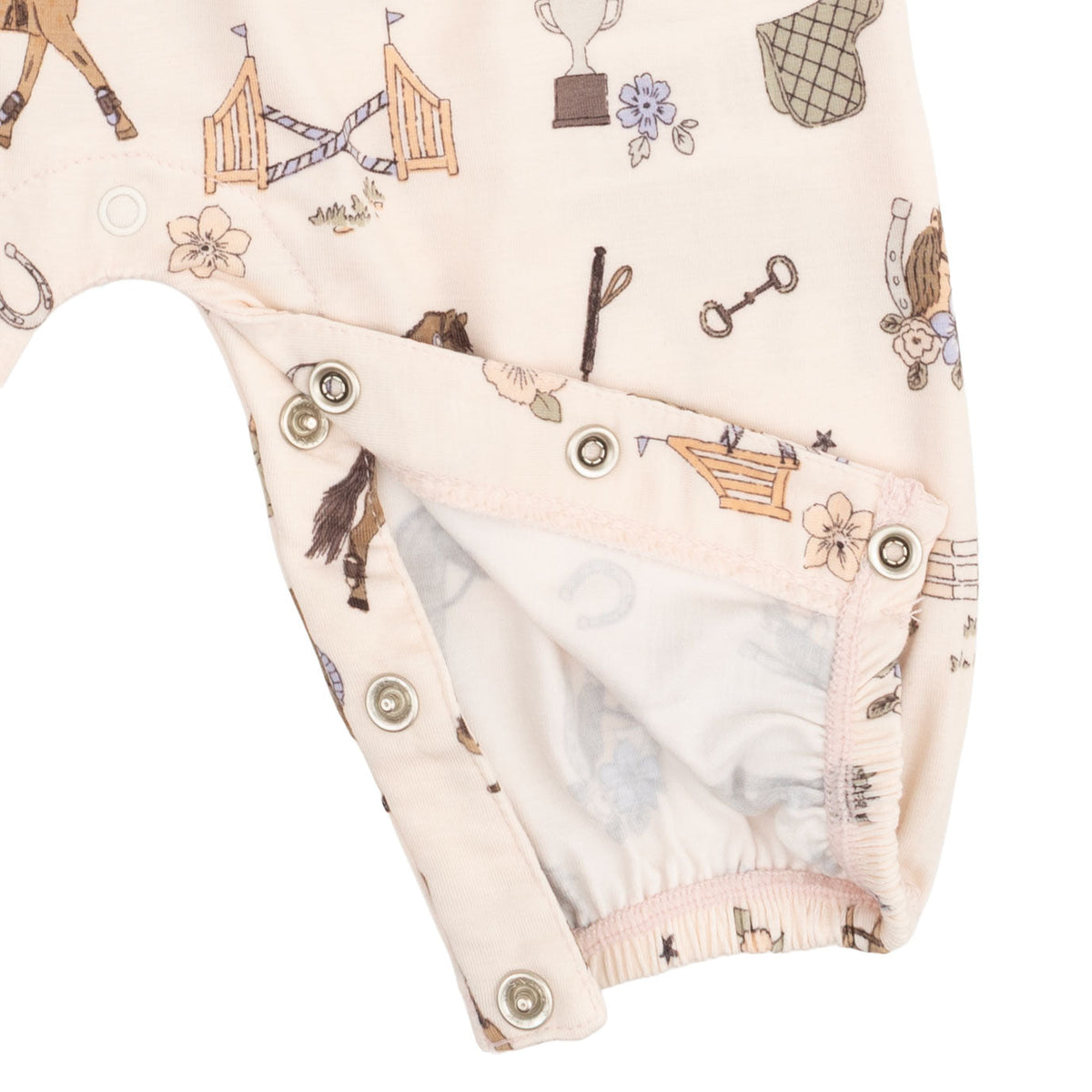 Pretty Equestrian - Ruffle Sleeve Snap Romper by Angel Dear