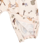 Pretty Equestrian - Ruffle Sleeve Snap Romper by Angel Dear