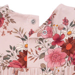 Sabrina Floral - Ruffle Sleeve Snap Romper by Angel Dear (view 4 of 5)