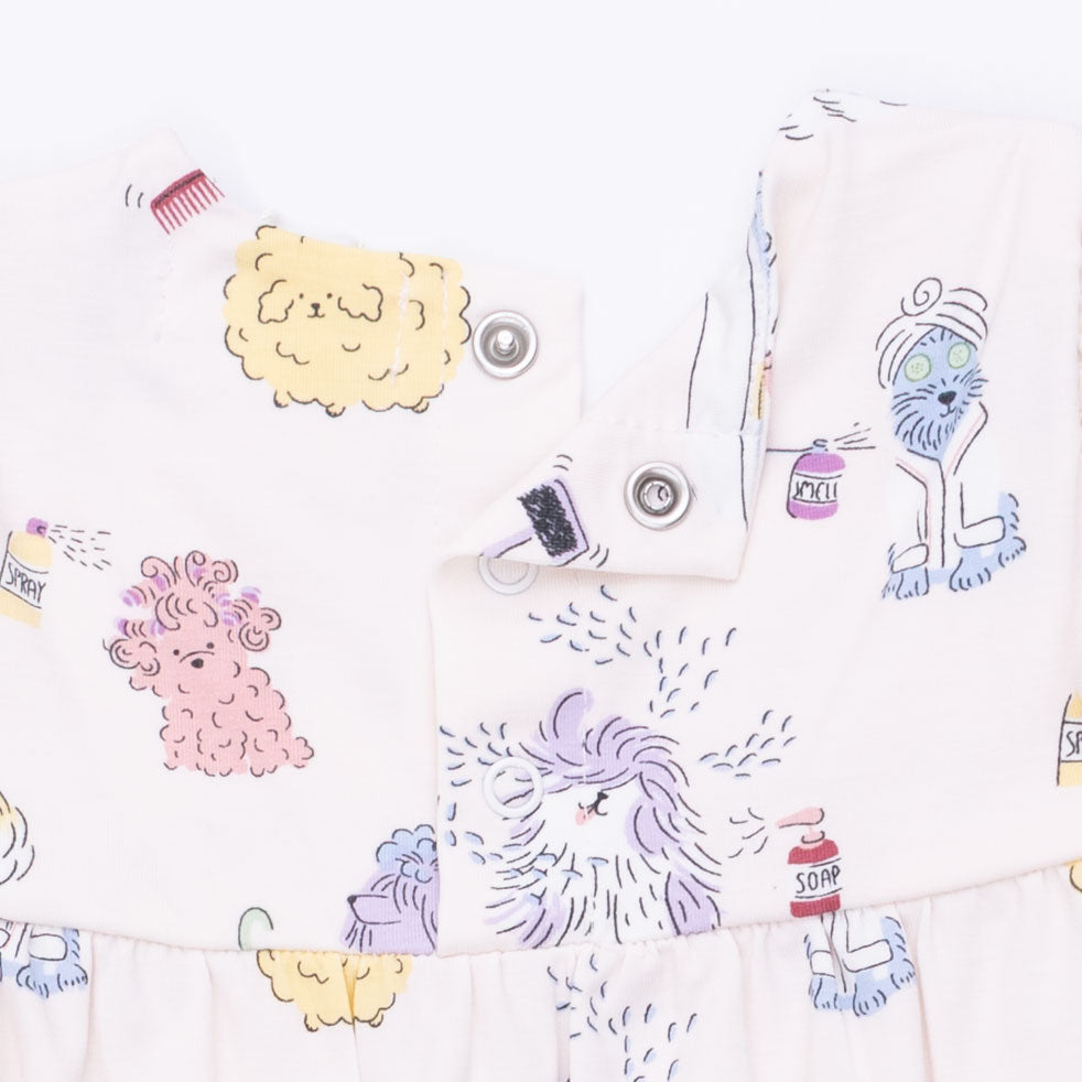 Spa Dogs - Ruffle Sleeve Snap Romper by Angel Dear (view 3 of 4)