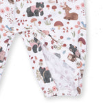 Southern Woodland Animals Pink - Ruffle Sleeve Snap Romper by Angel Dear