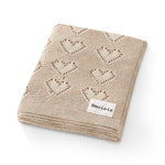 Bleu La La 100 Percent Cotton Luxury Knit Heart Swaddle Baby Blanket - Everetts Place Boutique - 