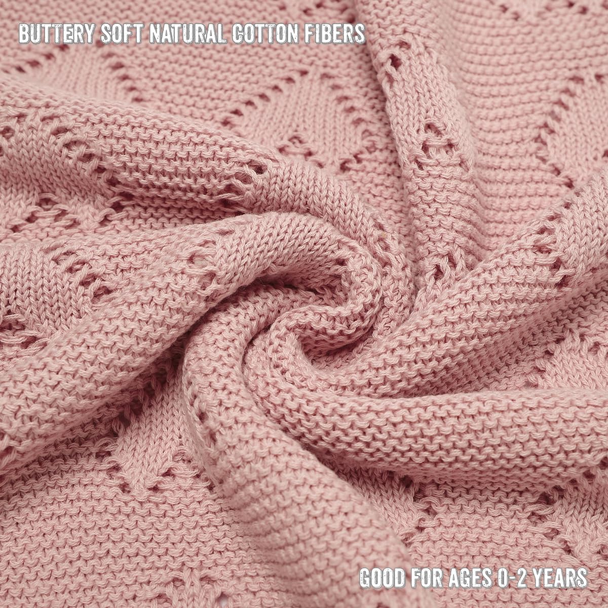 Bleu La La 100 Percent Cotton Luxury Knit Heart Swaddle Baby Blanket - Everetts Place Boutique - 