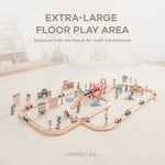 Comfy Cubs 100 - Piece Wooden Train Set for Toddlers Ages 1+ - 